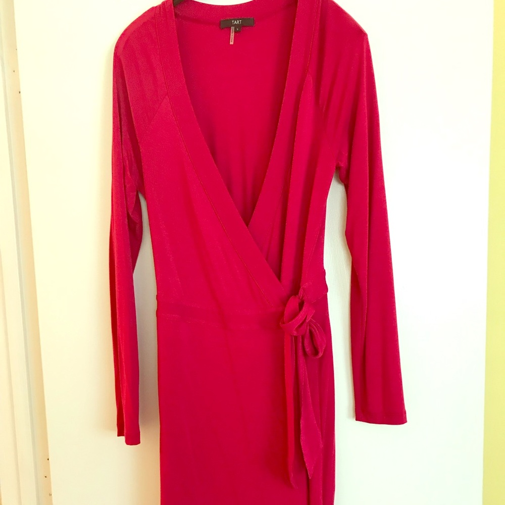 Hot pink wrap dress